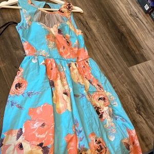 Blue floral dress form city studio